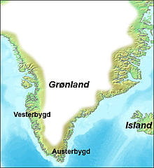 Carte du Groenland avec l’emplacement du Groenland mis en évidence dans l’article ’Qui était Erik le Rouge ?