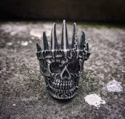 Bague skull king crown