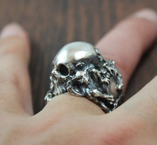 Bague skull style gothique