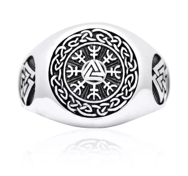 Bague viking - Ægishjálmur - valknut