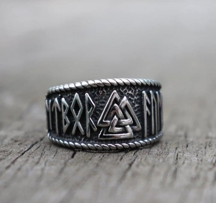 Bague viking - Valknut - runique