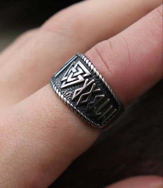 Bague viking - Valknut - runique