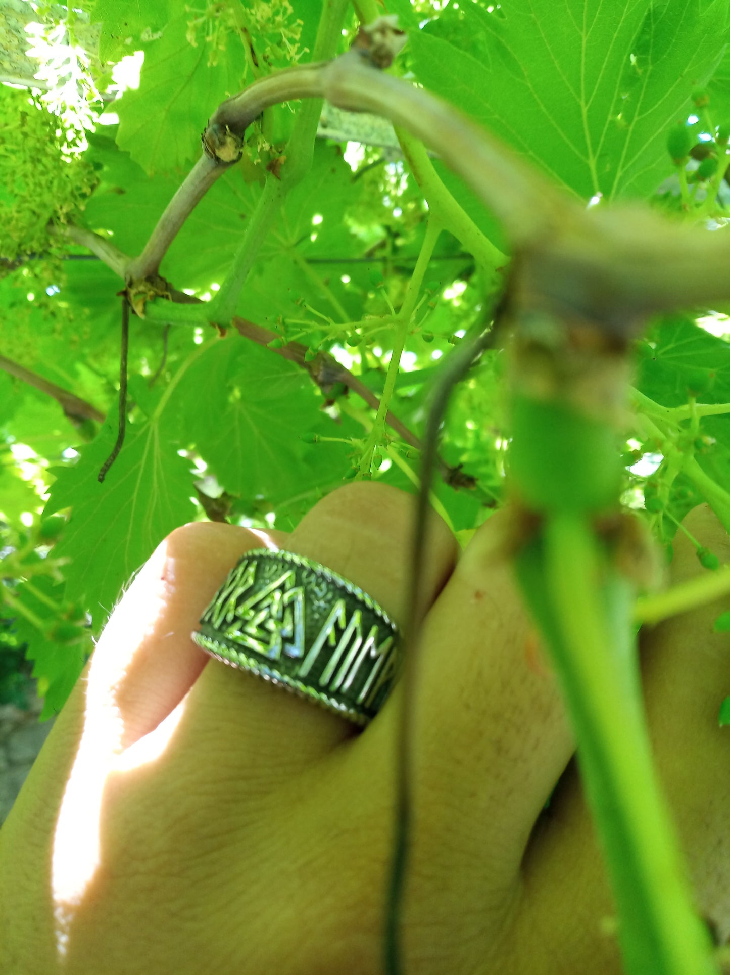 Bague viking - Valknut - runique