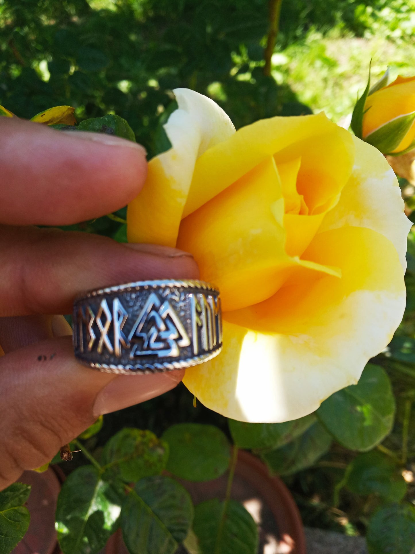 Bague viking - Valknut - runique