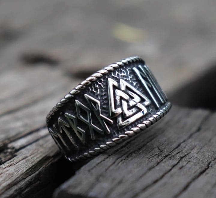 Bague viking - Valknut - runique