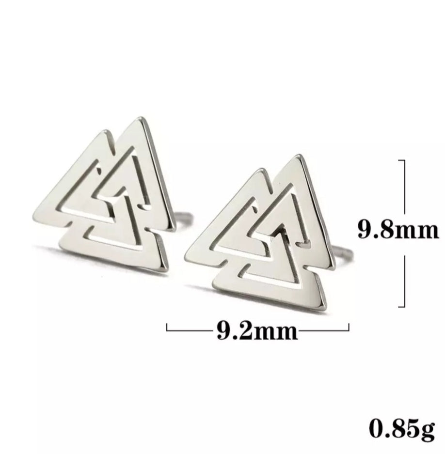 Boucle d’oreille - viking Valknut - Argent