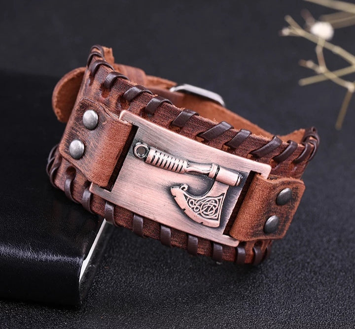 Bracelet viking - axe & warrior