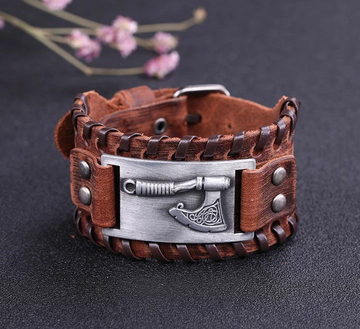 Bracelet viking - axe & warrior