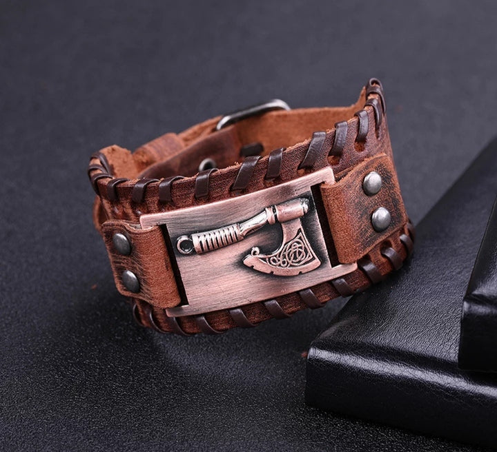 Bracelet viking - axe & warrior