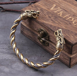 Bracelet viking - or / king bjorn - or - argent / Acier