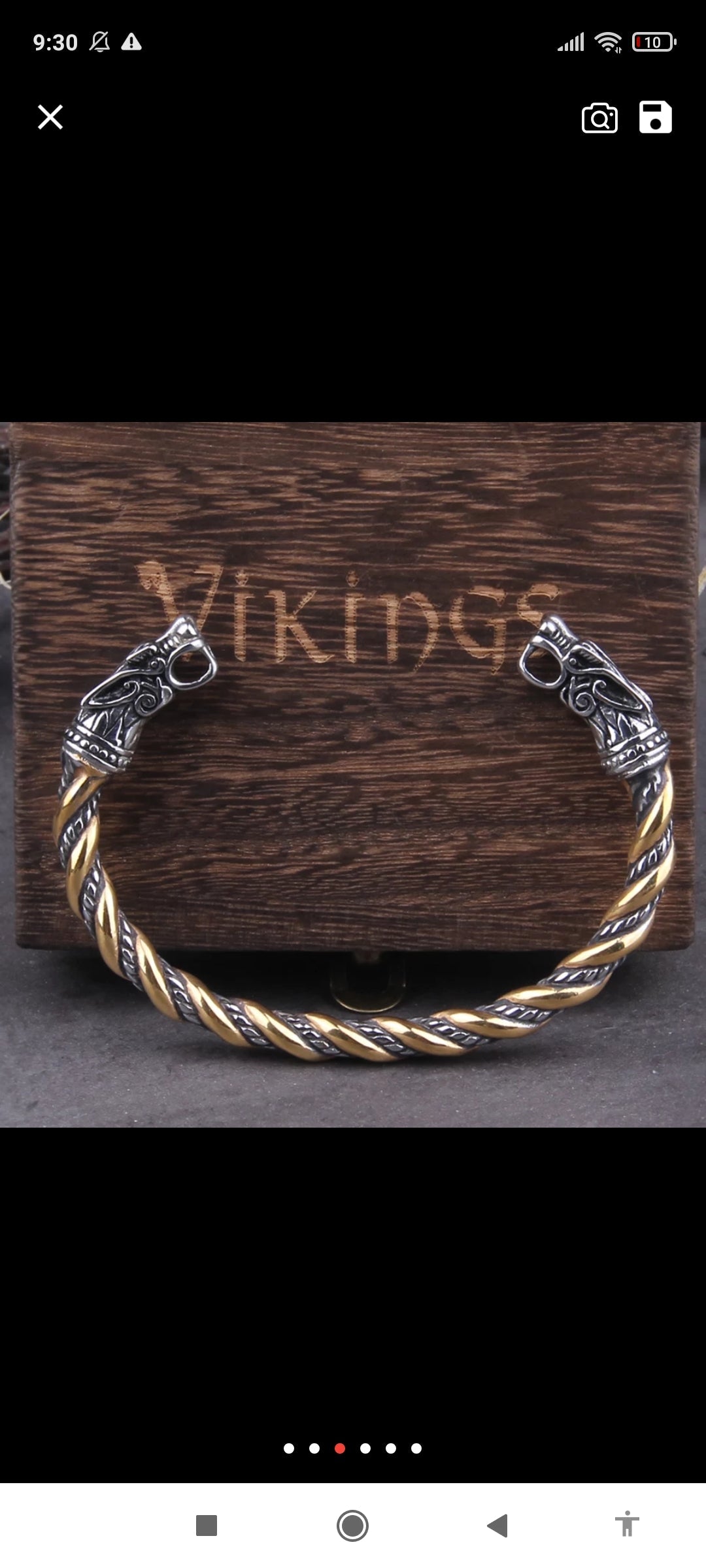 Bracelet viking - torque or / argent - or - argent / Acier