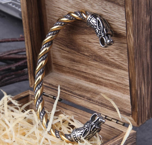 Bracelet viking - torque or / argent - or - argent / Acier