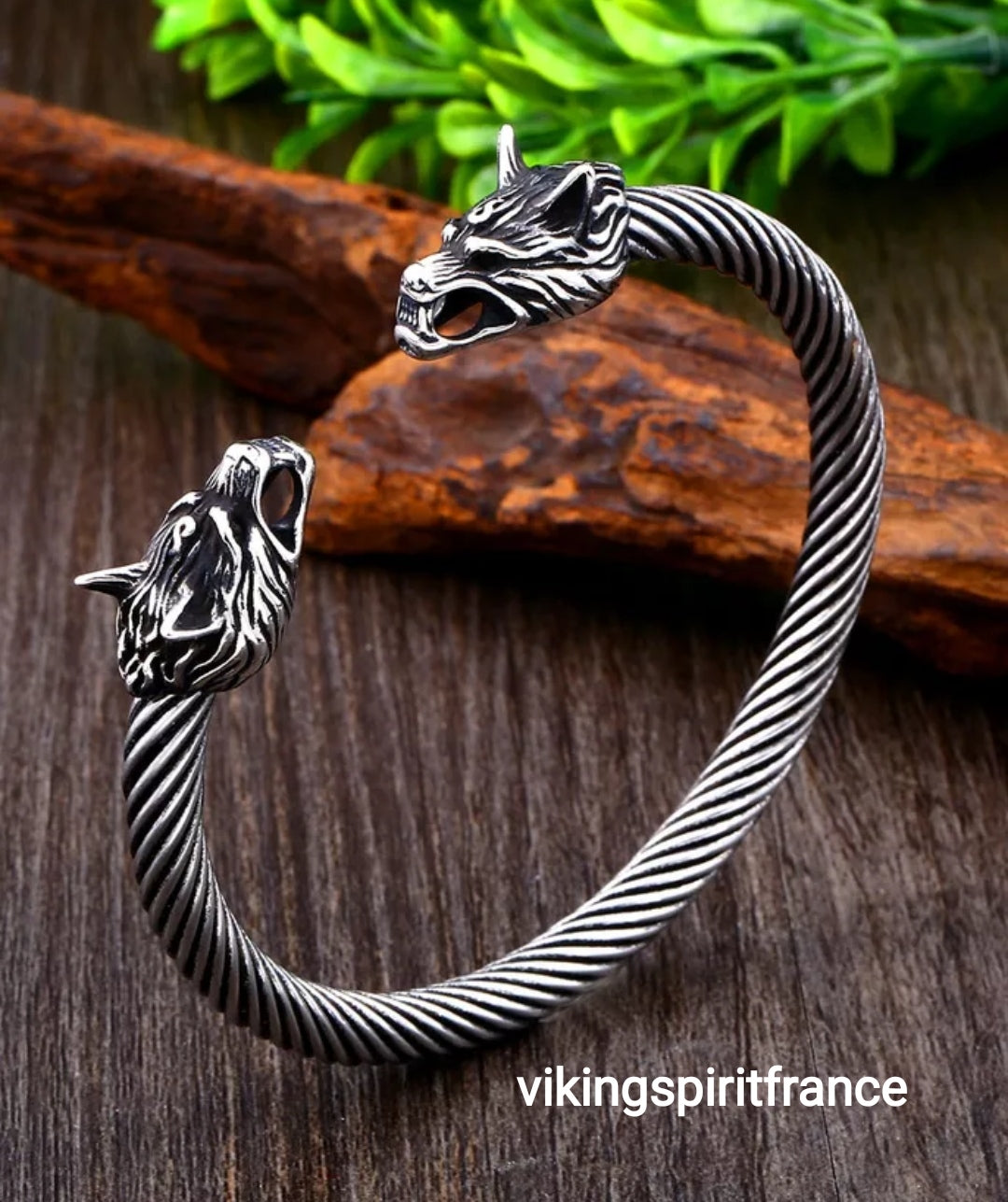 Bracelet viking - wolf acier inoxydable - argent / Acier