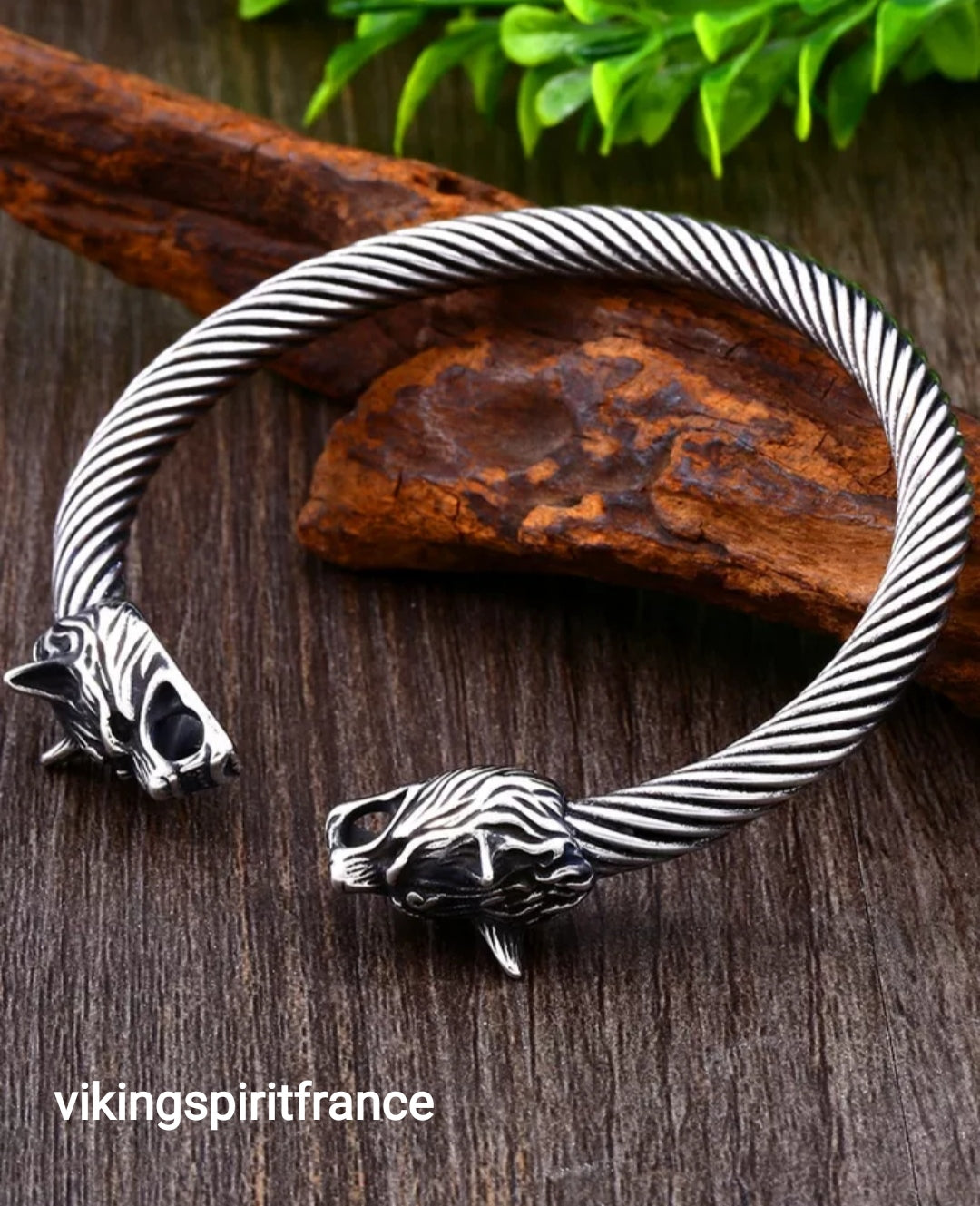 Bracelet viking - wolf acier inoxydable - argent / Acier