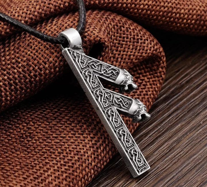 Collier viking - Ansuz - rune - argent / Acier