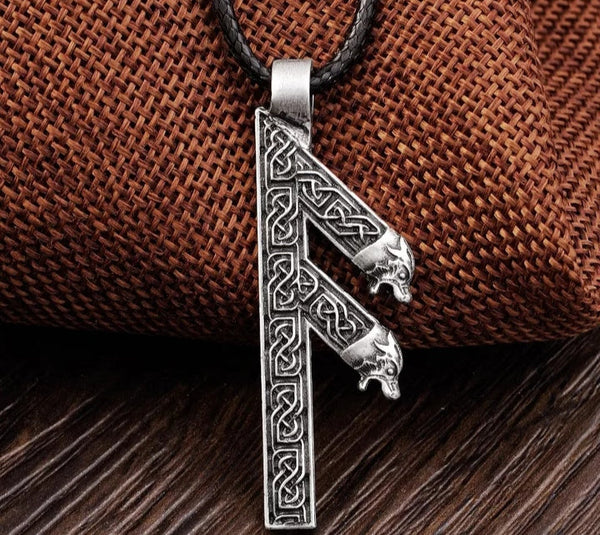 Collier viking - Ansuz - rune - argent / Acier