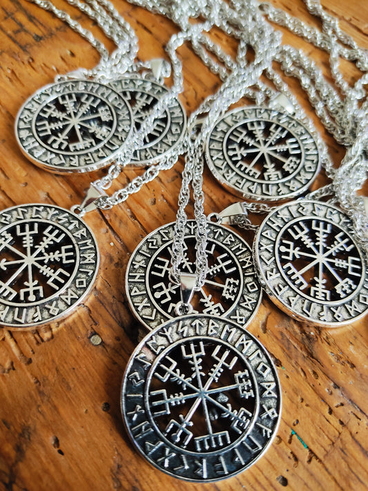 Collier Viking - Floki - vegvisir - Argent / acier