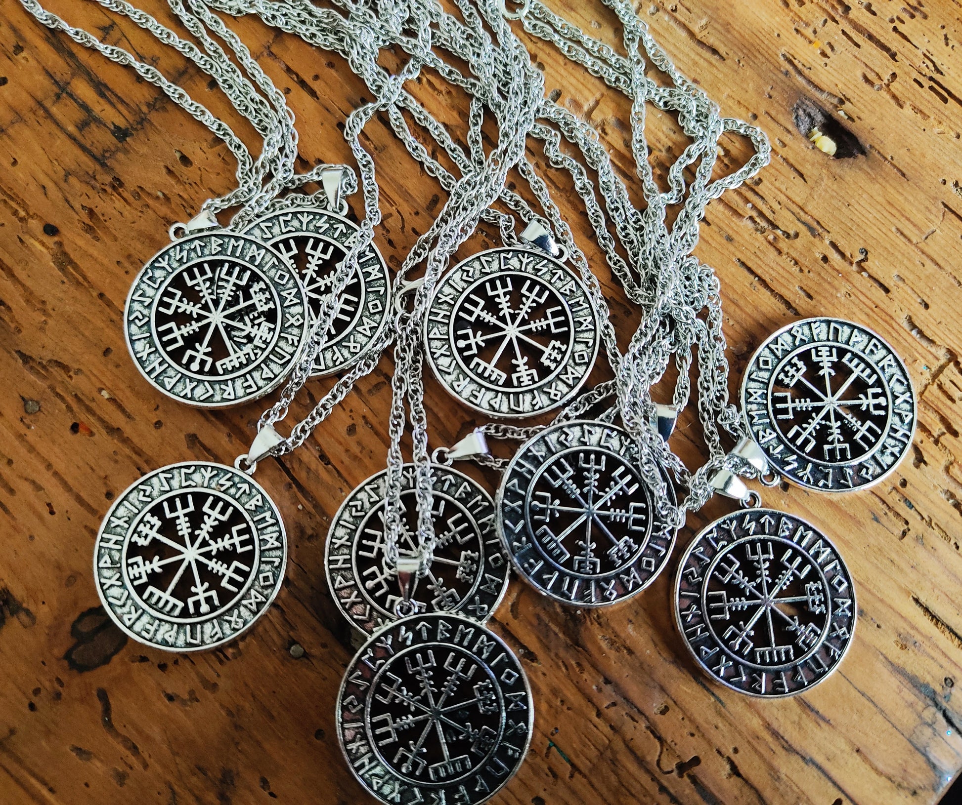 Collier Viking - Floki - vegvisir - Argent / acier