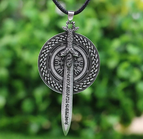 Collier viking - sword - runes - Acier non inoxydable