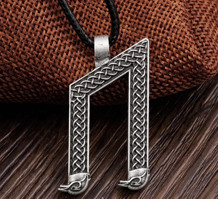 Collier viking - Uruz - rune - argent / Acier non inoxydable